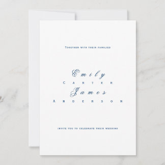 Blue and White Wedding Invitation