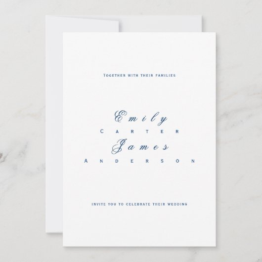 Blue and White Wedding Invitation (Devant)