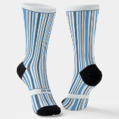 Blue and White, Wobbly Stripes Sokken (Gebogen)