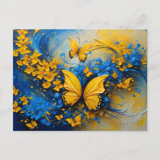 Blue and Yellow Butterfly # 3 Briefkaart