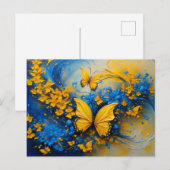 Blue and Yellow Butterfly # 3 Briefkaart (Voorkant / Achterkant)