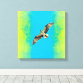 Blue and yellow canvas afdruk (Insitu (Houten vloer))