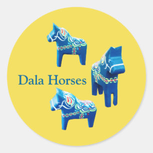 Blue and Yellow Dala Horse Sticker
