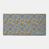 Blue and yellow Floral Desk Mat  (Recto)