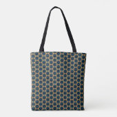 Blue and yellow floral patterned Tote Draagtas (Achterkant)
