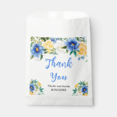 Blue and Yellow Floral Wedding Bedankzakje (Voorkant)