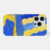 Blue and Yellow Minimalistic Landscape Phone Case (Verso Horizontal)
