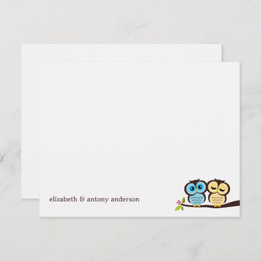 Blue and Yellow Owls Wedding (Voorkant / Achterkant)