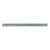 Blue and Yellow Pattern Satin Ribbon Lint (Voorkant)