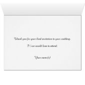 Blue Anemone Flowers Wedding Acceptation Kaart (Binenzijde Horizontaal (Onderkant))