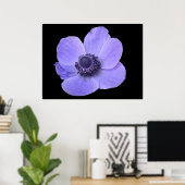 Blue Anemone Poster (Thuiskantoor)