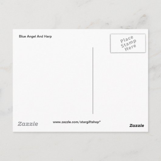 Blue Angel en Harp Briefkaart (Achterkant)