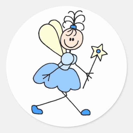 Blue Angel Stick Figuur Sticker (Voorkant)