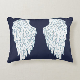 Blue Angel Wings Accent Kussen