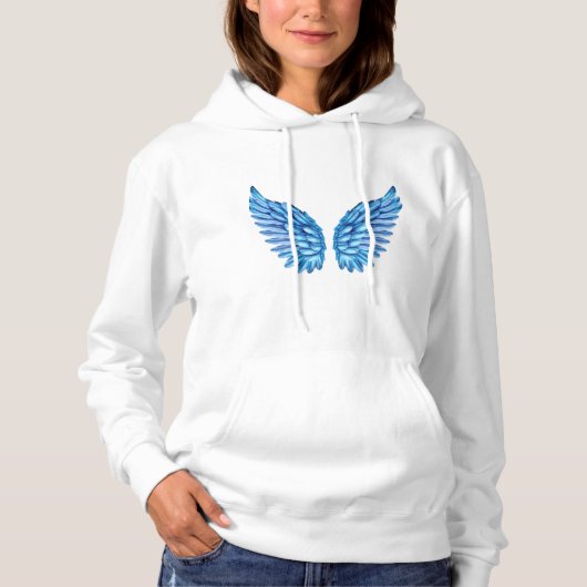 Blue Angel Wings-ontwerp Hoodie (Voorkant)