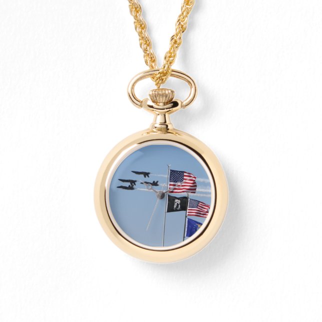Blue Angels Horloge en vlaggen (Voorkant)