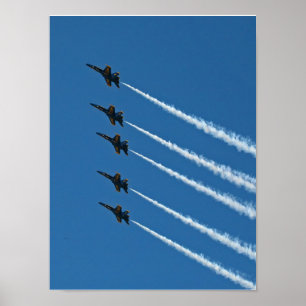 Blue Angels Line Aborst Formation Poster