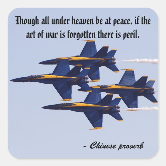 Blue Angels Vierkante Sticker (Voorkant)