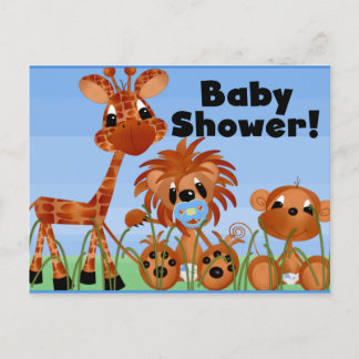 Blue Animals Baby shower Kaarten en Briefkaarten