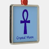 Blue Ankh Premium Square Ornament (Rechts)