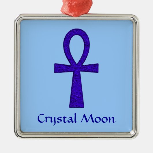Blue Ankh Premium Square Ornament (Voorkant)