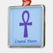 Blue Ankh Premium Square Ornament (Links)