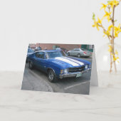 "Blue Antique Stillwater Car" Carte Get Well Card (Fleur jaune)