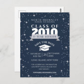 Blue Any Year Class Reunion Design Invitation (Devant / Derrière)