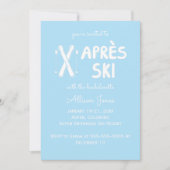 Blue Apres Ski Bachelorette Party Invitation (Devant)