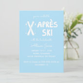 Blue Apres Ski Bachelorette Party Invitation (Debout devant)