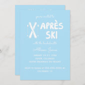 Blue Apres Ski Bachelorette Party Invitation (Devant / Derrière)
