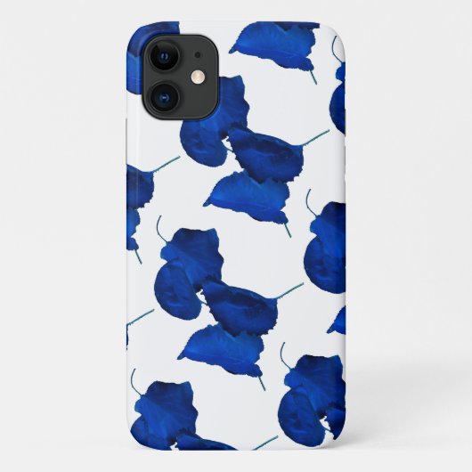 Blue Apricot Tree Feuille iPhone 11 Coque (Dos)
