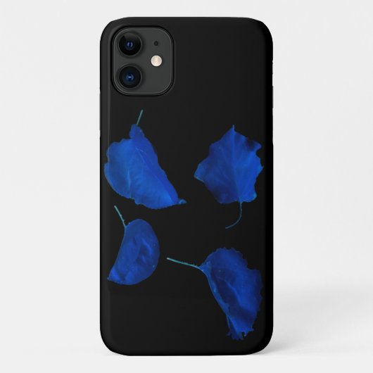Blue Apricot Tree Feuille iPhone 11 Coque (Dos)