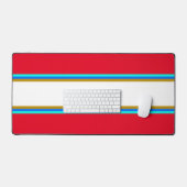 Blue Aqua Brown White Racing Stripes Sur Bright Re (Clavier et souris)