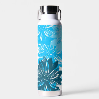 Blue Aqua Flowers Waterfles