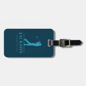 Blue Aqua gepersonaliseerde Monogram Golfer Bagagelabel (Voorkant horizontaal)