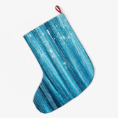 Blue Aqua Glam Glitz Kerstnaam Grote Kerstsok (Achterkant (Hangend))