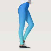 Blue Aqua Gradient Ombre All-Over-Print Leggings (Rechts)