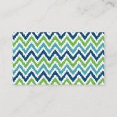 Blue Aqua Green Zigzag Ikat Pattern Visitekaartje (Achterkant)
