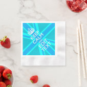 Blue Aqua Keep Calm en Jouw tekst Union Jack Servetten (Insitu)