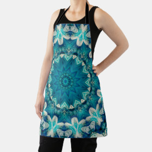 Blue Aqua Mandala Rosette Retro Hippie Schort