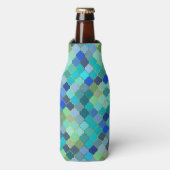 Blue Aqua Moroccan Mosaic Flesjeskoeler (Fles Voorkant)