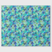 Blue Aqua Moroccan Mosaic Pattern Cadeaupapier (Vlak)
