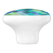 Blue Aqua Moroccan Mosaic Pattern Keramische Knop (Zijkant)