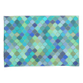 Blue Aqua Moroccan Mosaic Pattern Kussensloop (Voorkant-Rechts)