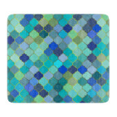 Blue Aqua Moroccan Mosaic Pattern Snijplank (Voorkant)