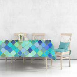 Blue Aqua Moroccan Mosaic Tafelkleed