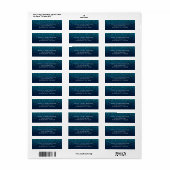 Blue Aqua Navy Glitter Sparkle Modern Party Etiket (Full Sheet)
