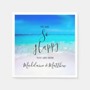 Blue Aqua Ocean Beach Coastal Wedding Engagment Servet