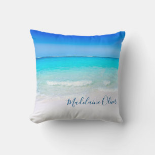 Blue Aqua Ocean Zee Beach Coastal Personal Kussen